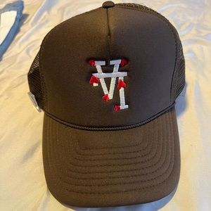 Brown LA hearts strap back trucker